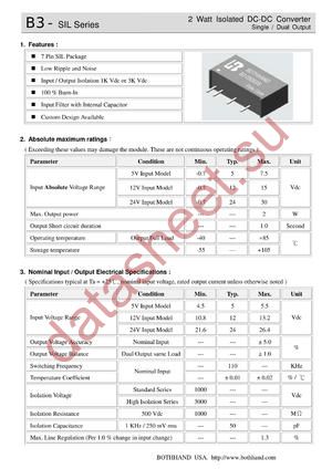 B3-1212S datasheet  