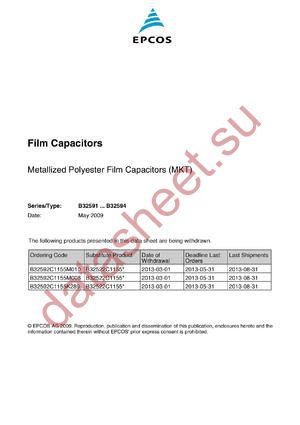 B32592C6334M008 datasheet  