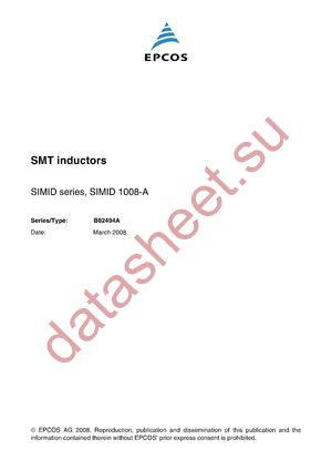 B82494A1680K000 datasheet  