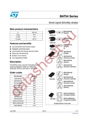 BAT5409P6FILM datasheet  