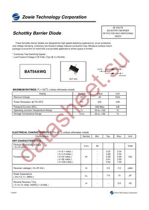 BAT54AWG datasheet  