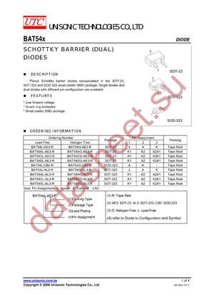 BAT54G-CB2-R datasheet  