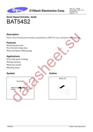 BAT54S2 datasheet  