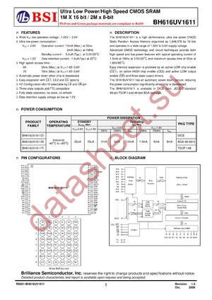 BH616UV1611TI55 datasheet  