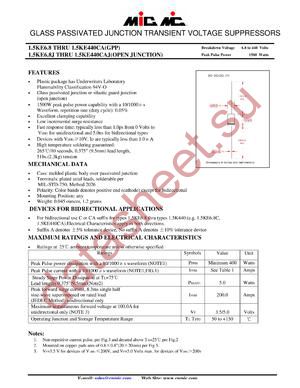 1.5KE160AJ datasheet  