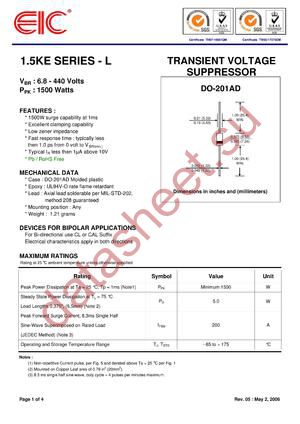 1.5KE20AL datasheet  