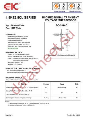 1.5KE22CAL datasheet  