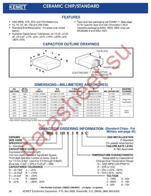 C0603C104C3VAC datasheet  