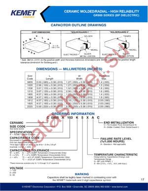 C0805A431K1GAC datasheet  