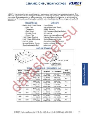 C0805C100CDRAC datasheet  