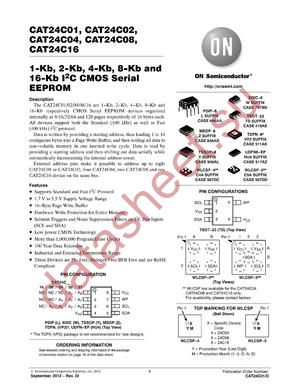 CAT24C01WI.GT3 datasheet  