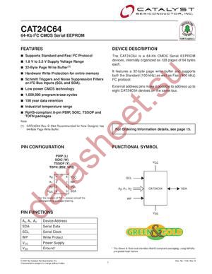 CAT24C64LI-GT3 datasheet  