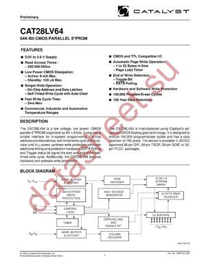 CAT28LV64T13I-25T datasheet  