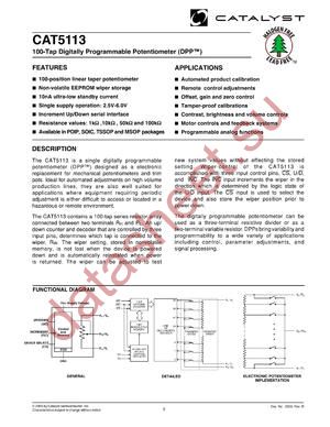 CAT5113ZI-00MSOP datasheet  