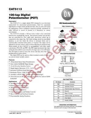 CAT5113ZI00T3 datasheet  