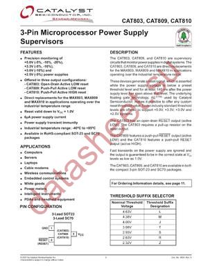 CAT803STBIT3 datasheet  