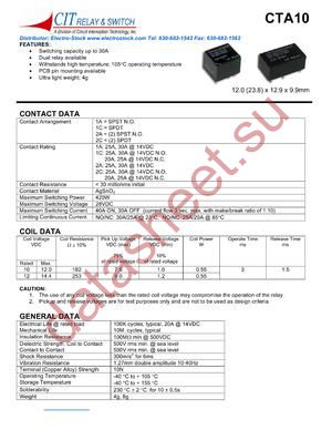 CTA101CS10VDC datasheet  