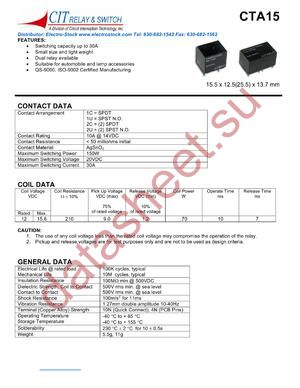 CTA151US12VDC datasheet  