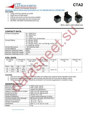 CTA2F1ASQ61.6 datasheet  