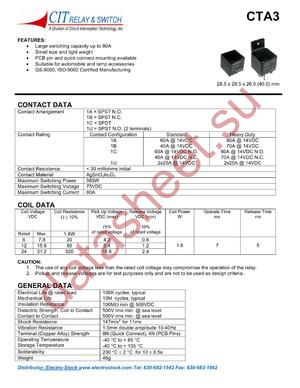 CTA3 datasheet  