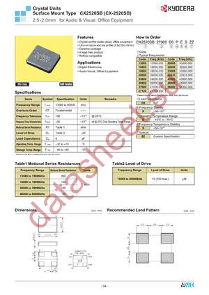 CX3225SB32000D0FLJZZ datasheet  