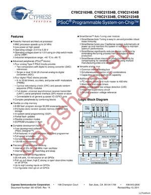 CY8C21434B datasheet  