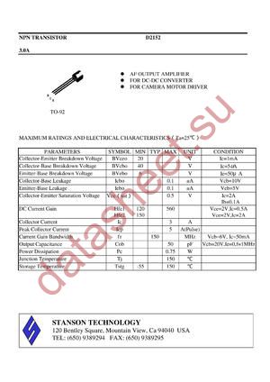 D2152 datasheet  