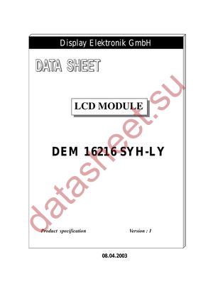 DEM16216SYH-LY datasheet  