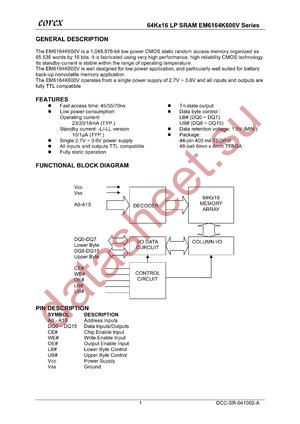 EM6164K1600TTA-55IF datasheet  