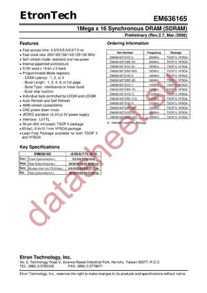 EM636165TS/BE-10G datasheet  