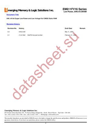 EM640FP16CW-70LF datasheet  