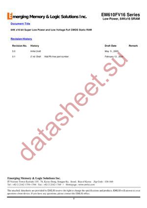 EM640U32BW-10L datasheet  