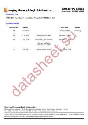 EM641FS16CW-12S datasheet  