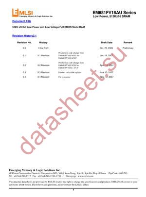 EM641FT16AS-70L datasheet  