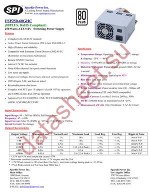 FSP250-60GHC datasheet  