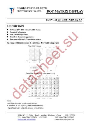 FYM-20881BXXX-1 datasheet  