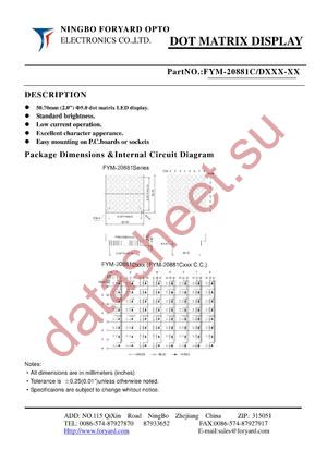 FYM-20881CXXX-1 datasheet  