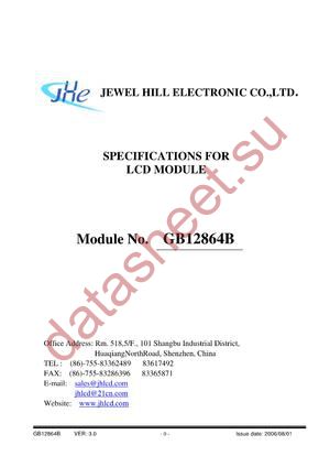 GB12864BSYAAMDA-V01 datasheet  