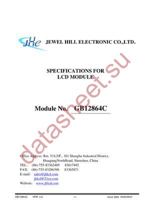 GB12864CHGABMDA-V01 datasheet  