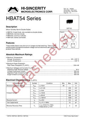 HBAT54X datasheet  