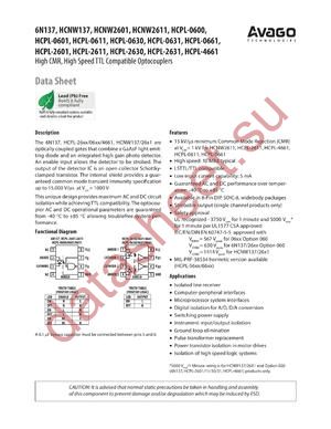 HCPL-2601-560E datasheet  