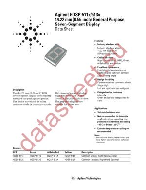 HDSP-513A-LJ000 datasheet  