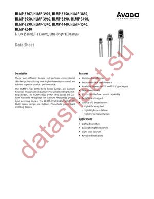 HLMP-1850-L0000 datasheet  