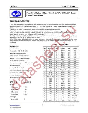 HMF1M32M4V-120 datasheet  