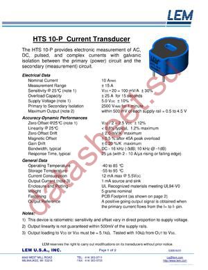 HTS10-P datasheet  