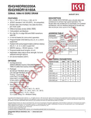 IS46DR16160A datasheet  