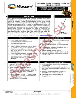 JANS1N4958DUS datasheet  