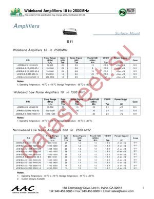 JXWBLA-S-10-1000-25-2 datasheet  