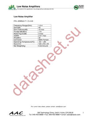 JXWBLA-T-1.5-4-40 datasheet  