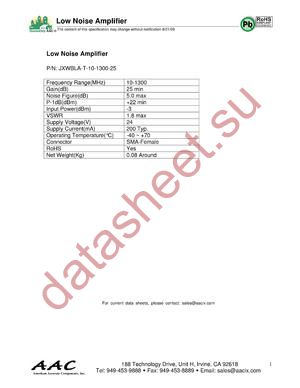 JXWBLA-T-10-1300-25 datasheet  